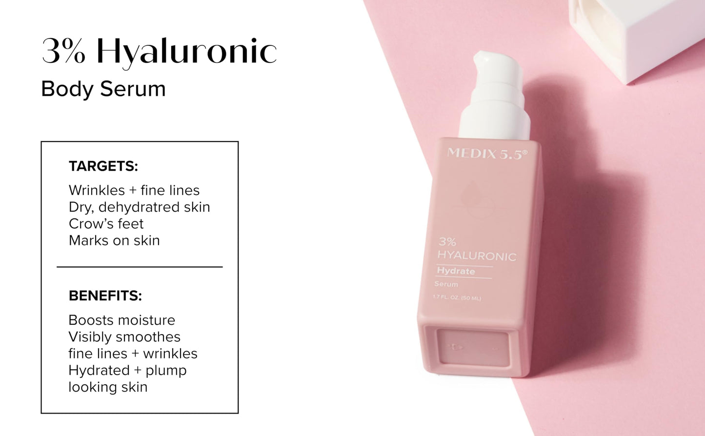 MEDIX 3% Concentrated Hyaluronic Acid Hydrating Gel Body Booster Dry Skin Moisturizer, Anti Aging Skin Care Booster For Restoring Skin Barrier, Wrinkles, & Fine Lines, 2-Pack