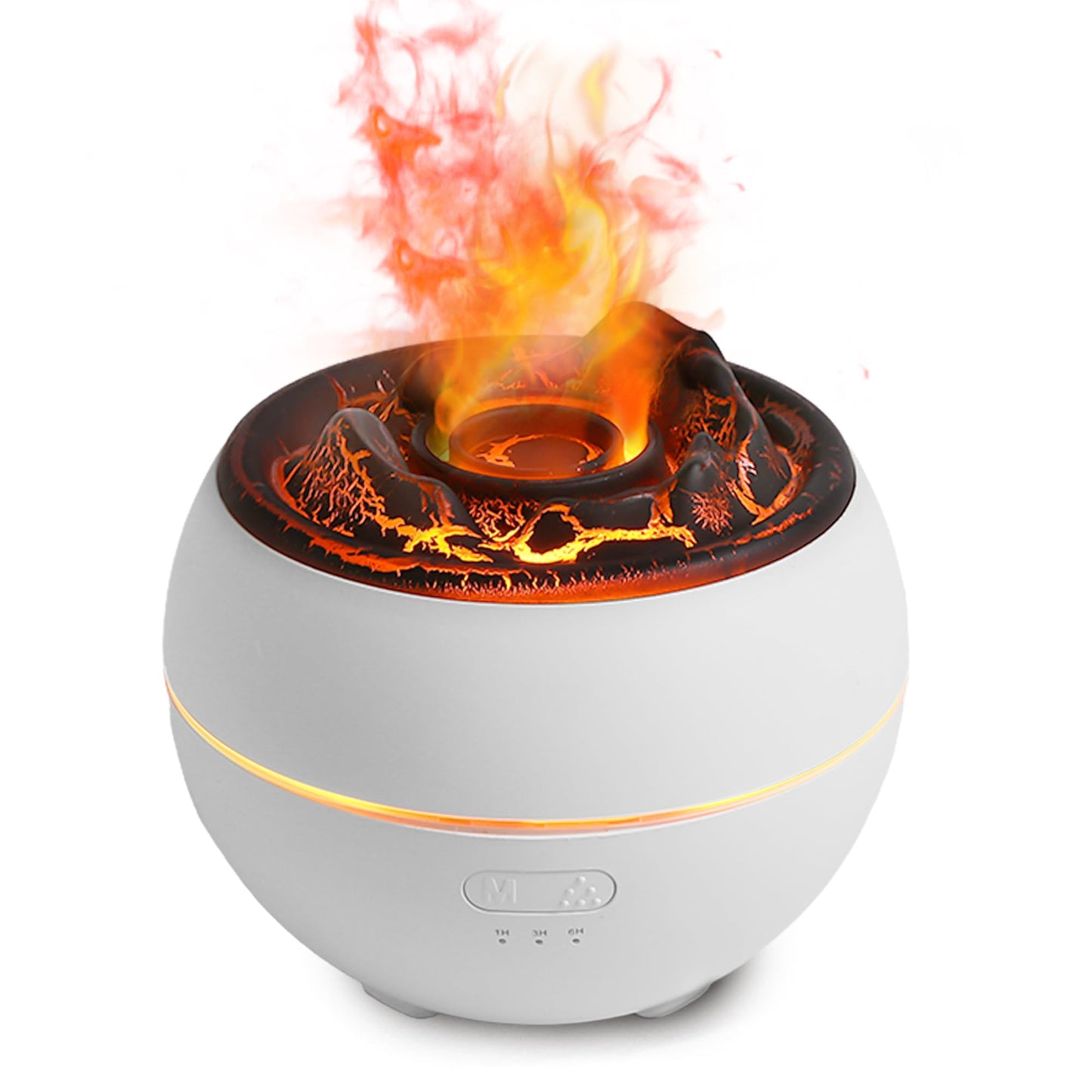 Volcano Humidifier,Essential Oil Diffuser 360ml Fine Mist Volcano Aroma Diffuser, Quiet Operation with Flexible Timer Settings, 7-Color LED Lights for Enhanced Sleep,White