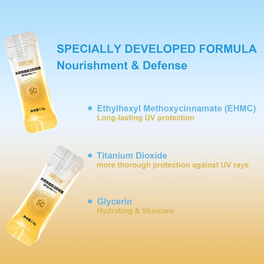 30PCS Mini Sunscreen Tubes | SPF50+ PA++++ Sunblock Sticks | Travel Size sunblock Bulk for Face & Body | Portable Sunscreen for Outdoor, Travel & Daily Use | 1.59 Oz