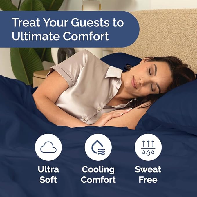 Bulk Case Pack of 12 Sheet Sets - (12) Complete King Size Sheet Sets w/ Deep Pockets - Wholesale Bulk Bedding for Hotels, Spas & Airbnbs - Breathable, Cooling, Soft & Wrinkle Free - (King, Navy Blue)