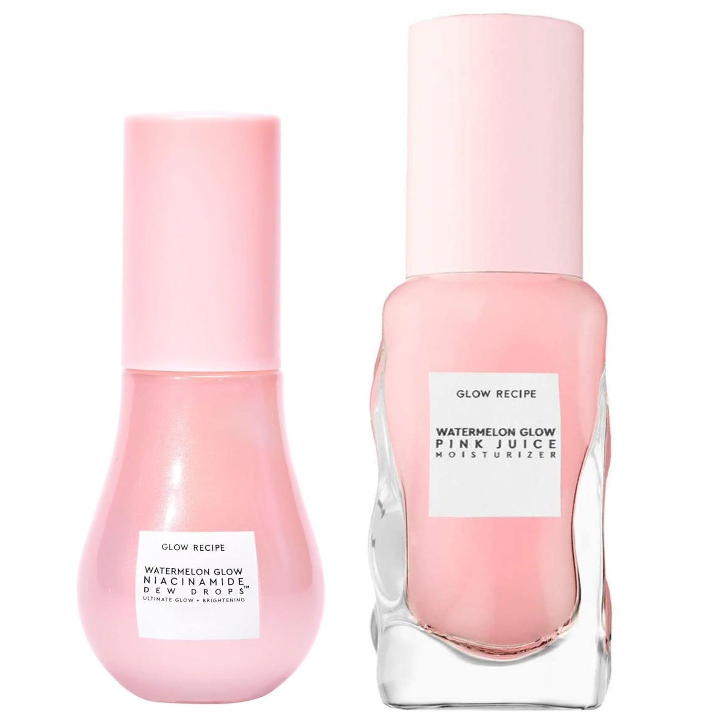 Glow Recipe Mini Niacinamide Dew Drops Facial Serum & Illuminating Makeup Primer (15 ml) + Mini Watermelon Glow Pink Juice Hydrating Face Moisturizer (25 ml)