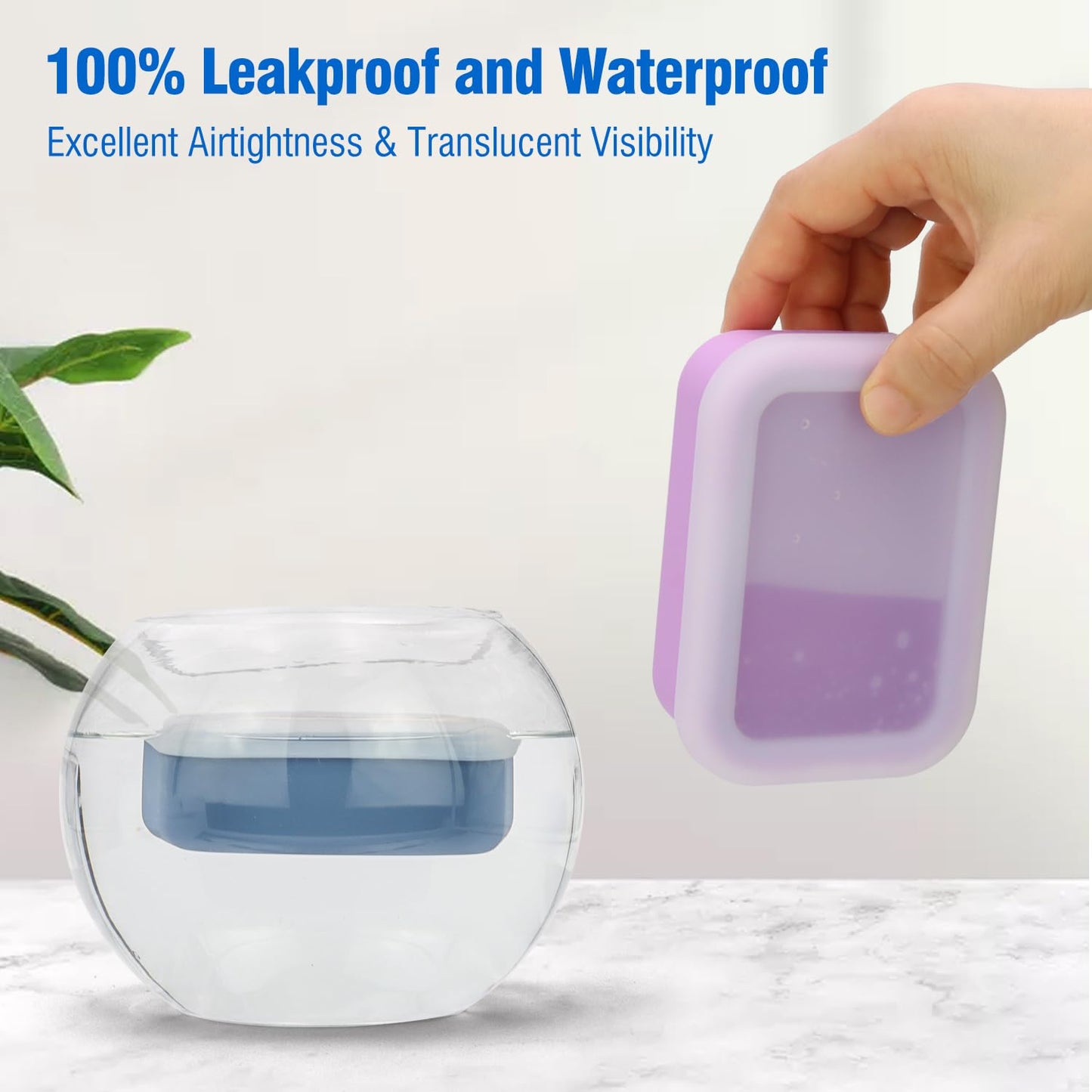 AIMAIAIMAI Enhanced Leak Proof Soap Container, Compact Silicone Travel Soap Holder with Drainage Pad, Shampoo Bar Case for Travel, Camping, Gym and Dormitory (Purple)