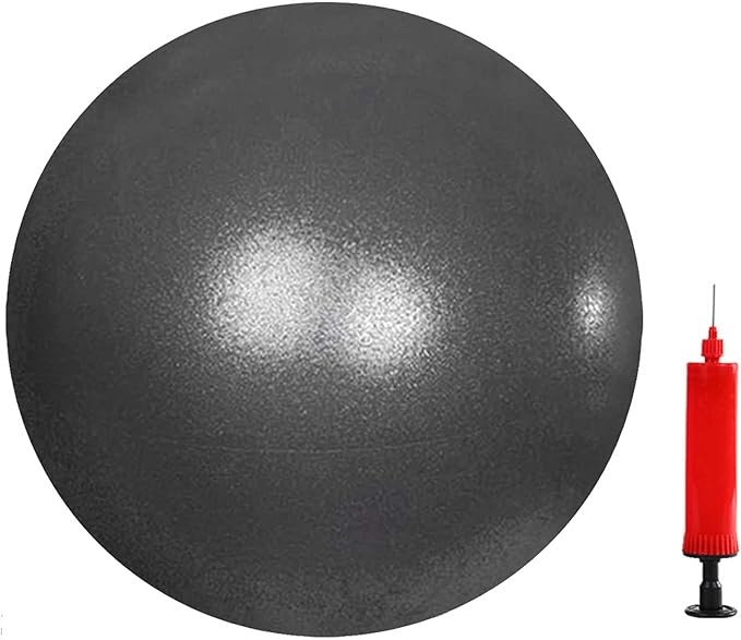 6 Inch Mini Exercise Pilates Yoga Ball for Yoga, Barre Training and Physical Therapy- Improves Balance with Inflate Pump(Black)