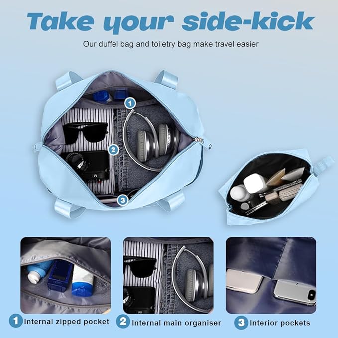 AnyZip Luggage Set 20 Inch Carry on Luggage PC ABS Hardshell Lightweight Suitcases for Travelling with 4 Universal Wheels TSA Lock Light Blue