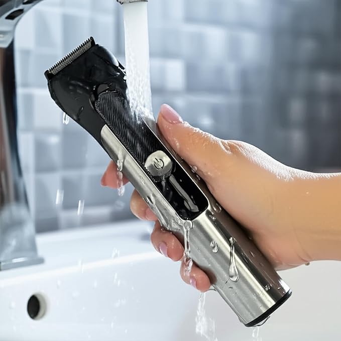 Beard Trimmer for Men – Stainless Steel Electric Razor & Shaver, Cordless Hair Clippers Grooming Kit, IPX7 Waterproof Nose Ear Face Body Trimmer, USB-C Rechargeable with Travel Lock, Gifts for Men