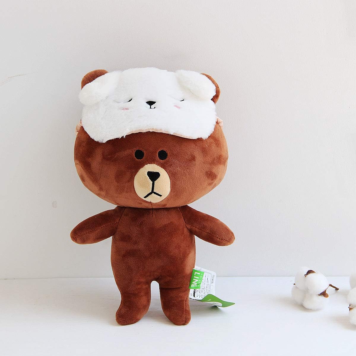 Shinywear 2 Pcs Cute Sleepping Eyemask Black Cat & White Dog Animal Cartoon Style Silk Feeling Plush Eye-Shade Cover Blinder