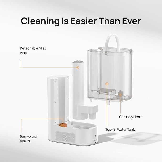 Dreo 6L Humidifiers for Bedroom, Smart Warm & Cool Mist for Large Room, 60Hr Quiet Runtime for Baby, Plant, Humidity Sensor, Indicator Light, 12H Timer, Google/Alexa, Grey