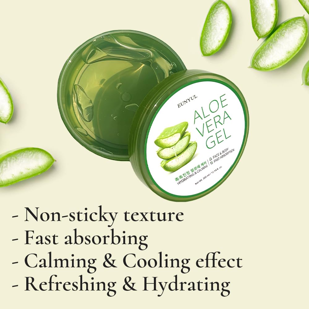 EUNYUL [PACK OF 3] Aloe Vera Soothing Gel 10. 14 fl. oz. / 300ml X 3EA Korean Skincare Body Care, After Sunburn