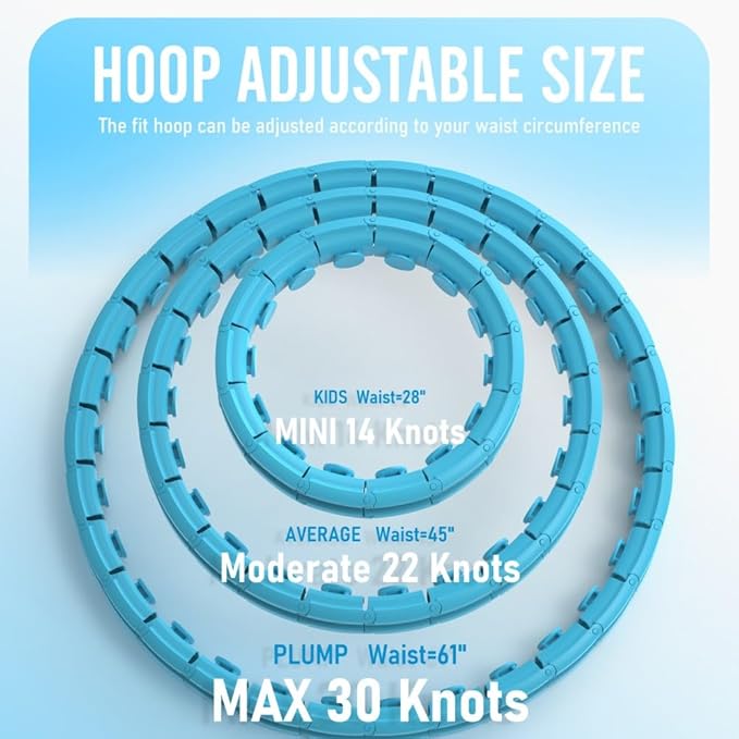 JKSHMYT Infinity Weighted Hula Exercise Hoop, for Adults Women Weight Loss Plus Size, 26/30 Detachable Links