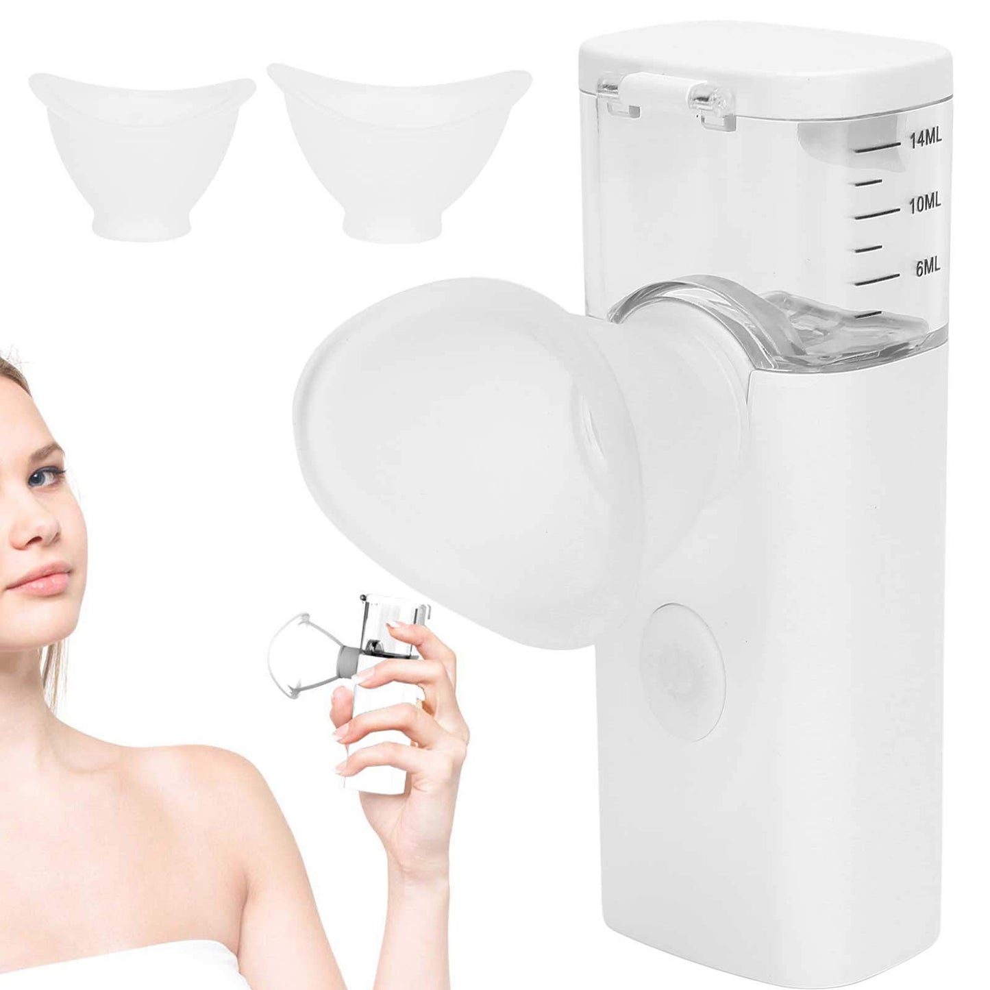 Dioche Dry Eye Humidifier Mist Sprayer - Portable Moisturizing Machine, Cool Steamer, Fast Steam Sprayer for Eye Skin Care, Makeup (White)