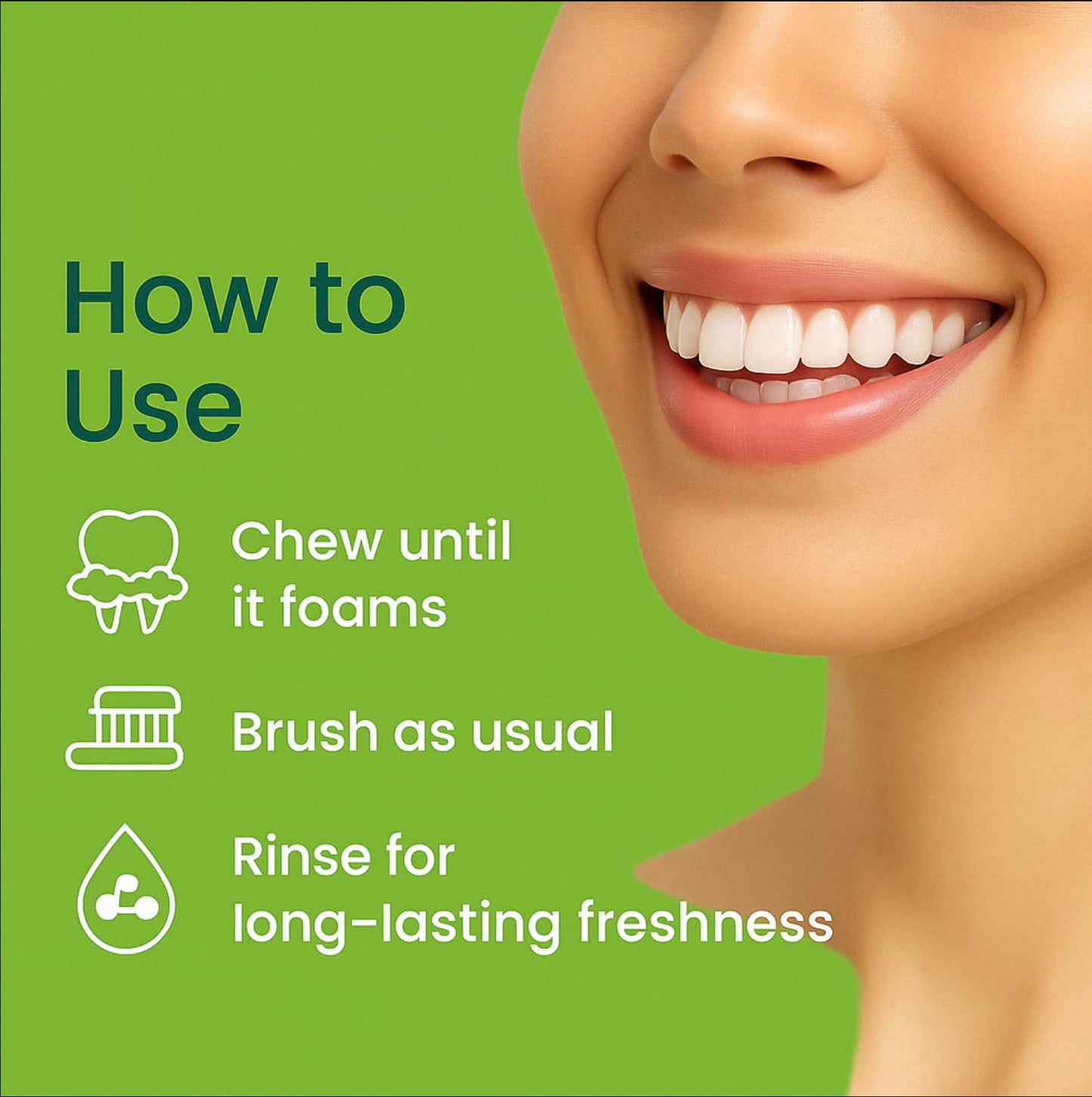 BrightenUp Toothpaste Tablets – Natural Whitening with Nano-Hydroxyapatite, Xylitol & Peppermint | Chewable, Fluoride-Free, Plastic-Free, TSA-Friendly | Remineralizes Enamel | 60 Tablets (1 Month)