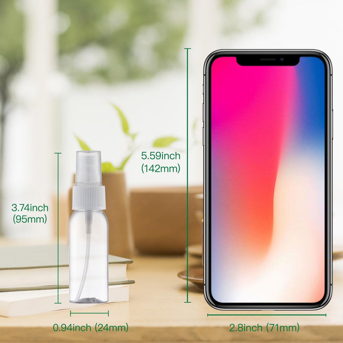 LISAPACK Plastic 1oz Spray Bottles Empty Small Mini Fine Mist Travel Size Atomizer, Tiny Sprayer for Little Perfume, Water, Cologne, Alcohol, Samples (12pcs, clear, 30ml)