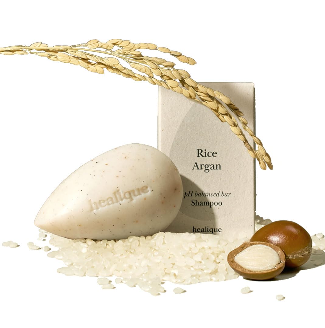 Healique rituels Bar Shampoo and Conditioner for Thin Hair (Massage Soap) (Organic Oils) 2.12oz - Rice (Small)