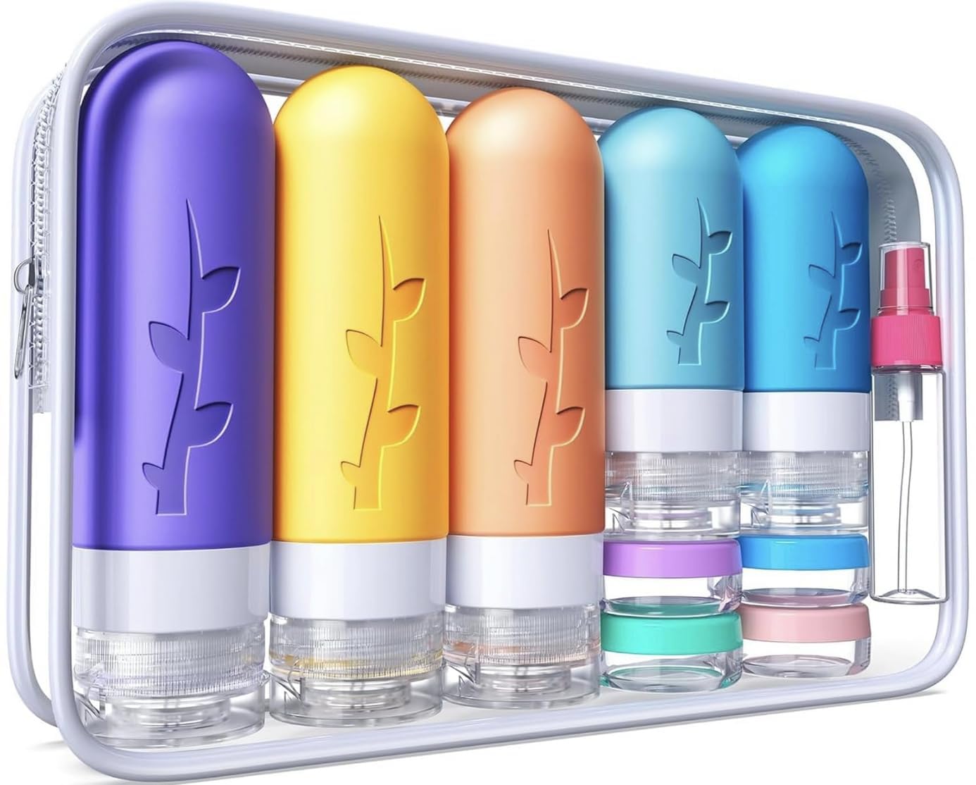 Aeomni 19 pack Travel Bottles for Toiletries, TSA Approved Silicone Travel Size Containers for toiletries Set, Refillable & Leakproof Travel Bottles Kit Travel Size Bottles