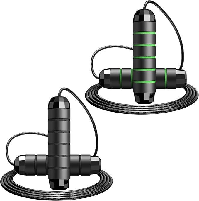 Jump Rope,Tangle-Free Rapid Speed Jump Rope with Ball Bearings for Men,Women and Kids,Adjustable Steel Skipping Rope with Ergonomic Foam Handles,A Ideal Equipment and Accessories for Workout,Fitness,Exercise,Home Gym,Slim Body