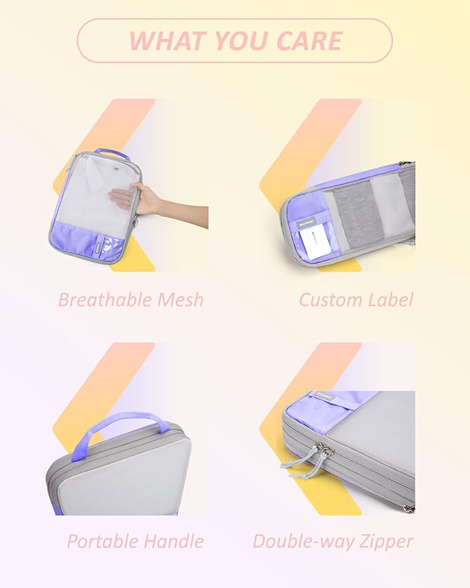 BAGSMART 6 Set /4 Set/2 Set Compression Packing Cubes for Travel, Lightweight Luggage Organizer Bags, Durable Space Saver Bags Travel Essentials