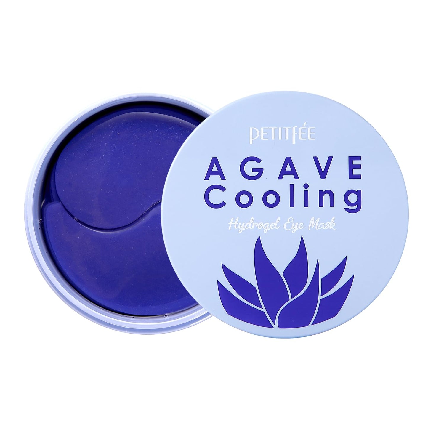 Petitfee Agave Cooling Hydrogel Eye Mask 60ea (30pairs) - Quick Calming Eye Patches with Blue Energy Complex, Agave, Blueberry, Eggplant, Caffeine Extracts, Moisturizing, Soothing Eye Care