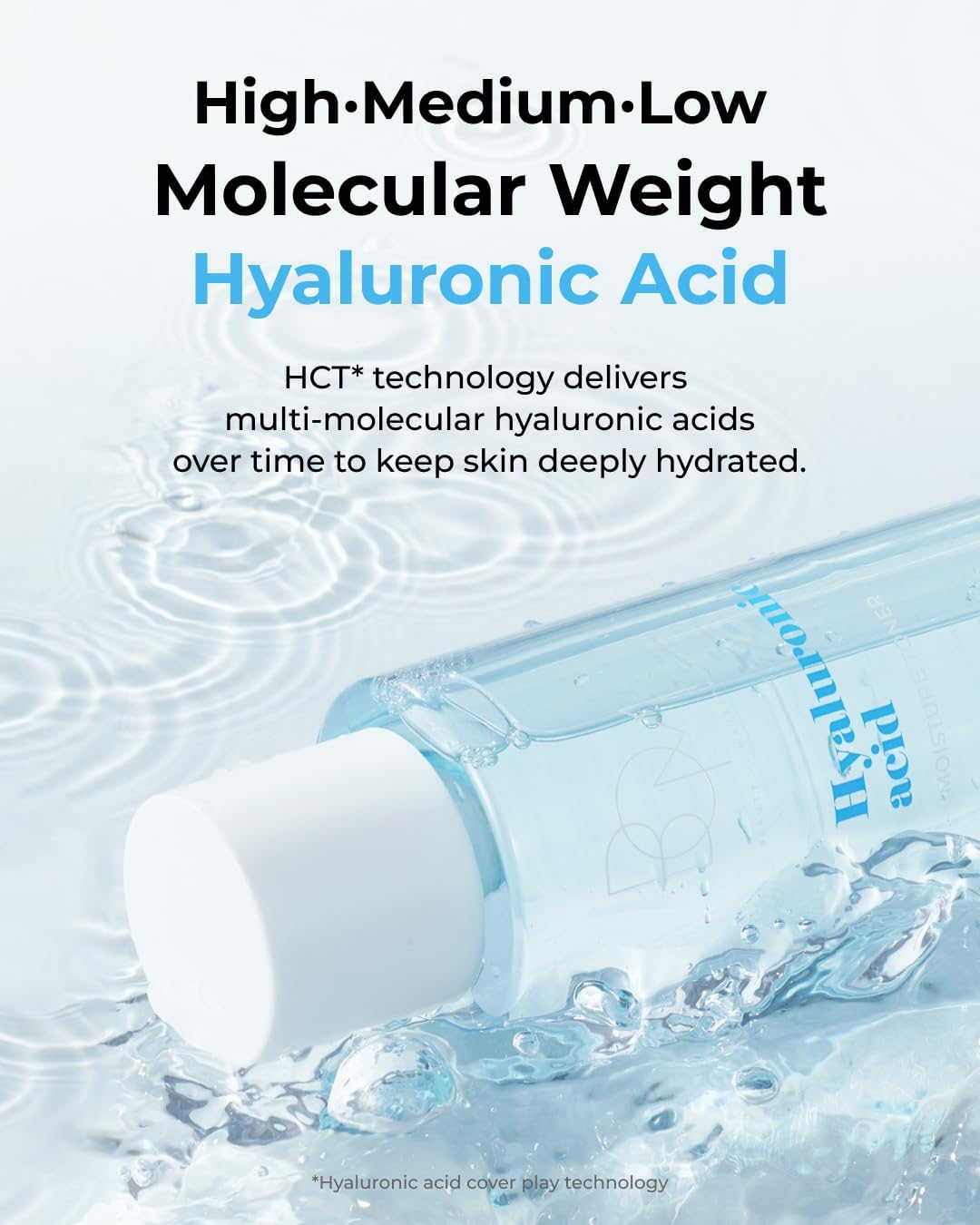 BOM Hyaluronic Acid Moisture Toner 6.76 fl oz, Lightweight Vegan Toner with Vitamins, 72 Hour Hydration Lock, Non Sticky Formula, Hypoallergenic, Sensitive Skin, Korean Skincare