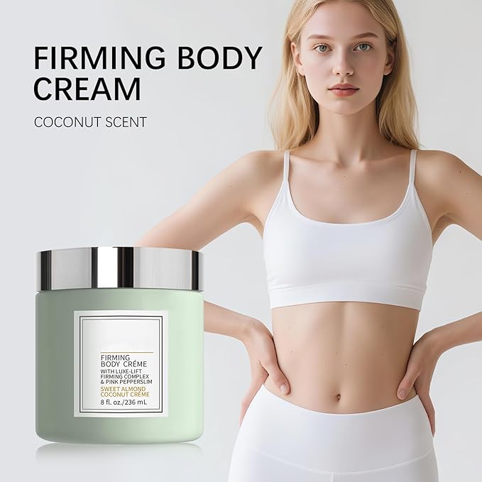 Champagne Lift Firming Body Creme, Deep Hydration Anti Wrinkle Firming Skin Nourishes Body Dry Skin. (Sweet Almond Coconut)