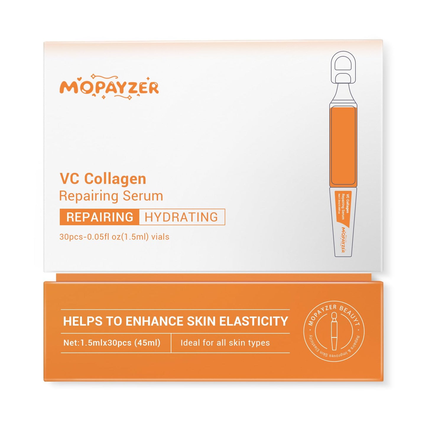 Vitamin C Serum with Niacinamide, 30 Pcs Vitamin C Collagen Serum for Face, Anti Aging Face Serums for Fine Lines, Spots & Wrinkles, Intense Hydration, Boosts Collagen Daily Skin Care Ampoule Essence