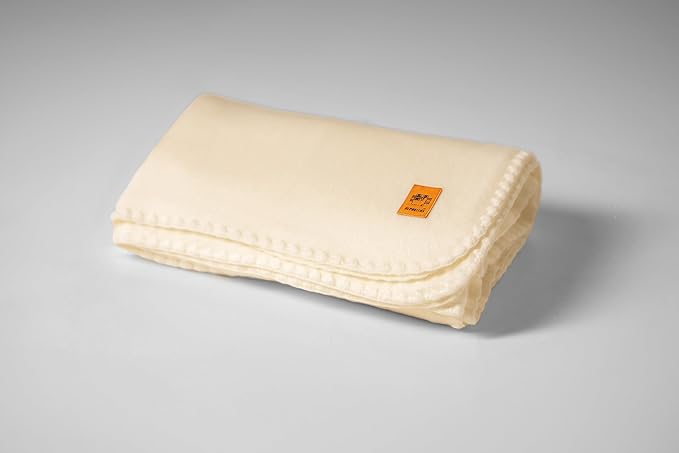 Alpaca Wool Blanket – Queen Size, 87 x 64 Inches – Warm & Lightweight – Couch, Bed, or Outdoor Blanket – Beige