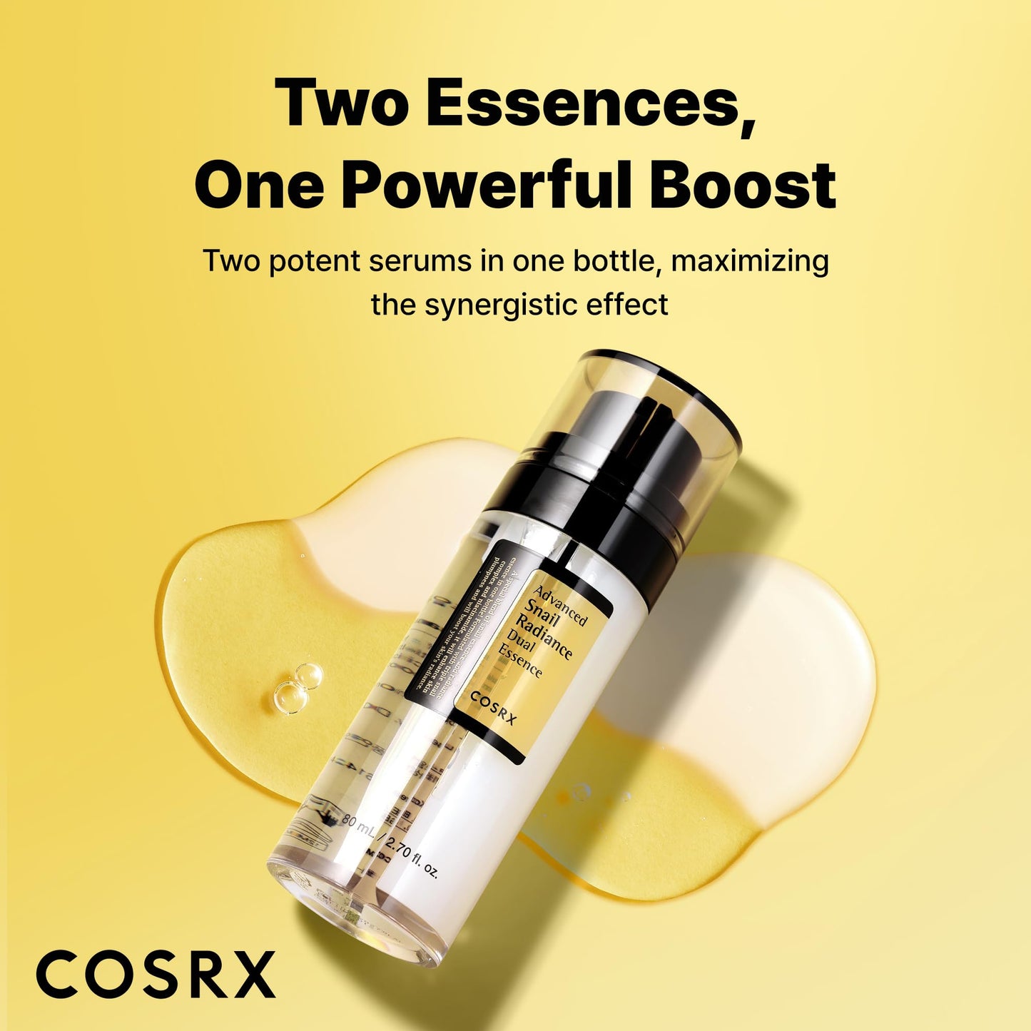 COSRX Niacinamide 5% + Snail Mucin 74% Dual Essence, Anti Aging Face Serum for Dull Skin, Mothers day gifts for mom, Sensitive Skin, Not Tested on Animals, Korean Skin Care, 2.70 fl.oz / 80ml