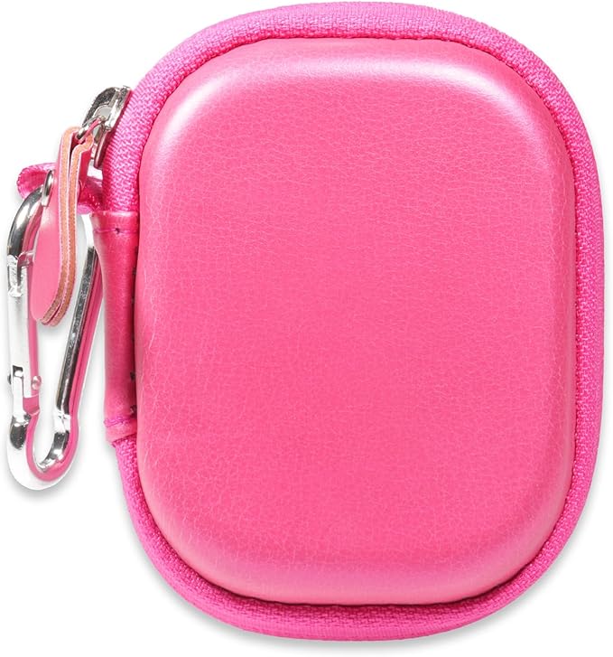 CaseSack Case for JLab Go Pop+,Go Air Pop, Air, Air Tones+/ Tones, JBuds Mini True Wireless Earbuds, Compact Organizer for The Charger case and Charger Cord (Pink)