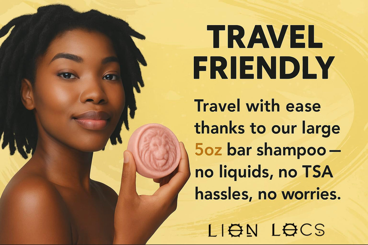 Lion Locs Shampoo Bar & Conditioner - Works for All Hair Types - Dreadlocks, Microlocs, Sisterlocks, Wicks, Brotherlocks, Braids | Build Up & Residue Free (5oz)