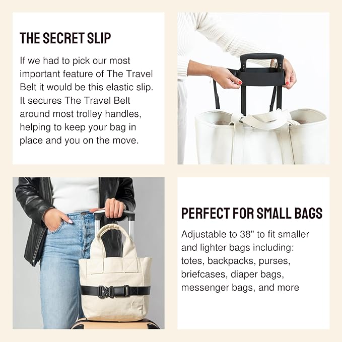 Cincha Mini Travel Belt for Luggage - Stylish & Adjustable Add a Bag Luggage Strap for Carry On Bag - Airport Travel Accessories for Women & Men - As Seen on Shark Tank (Navy)