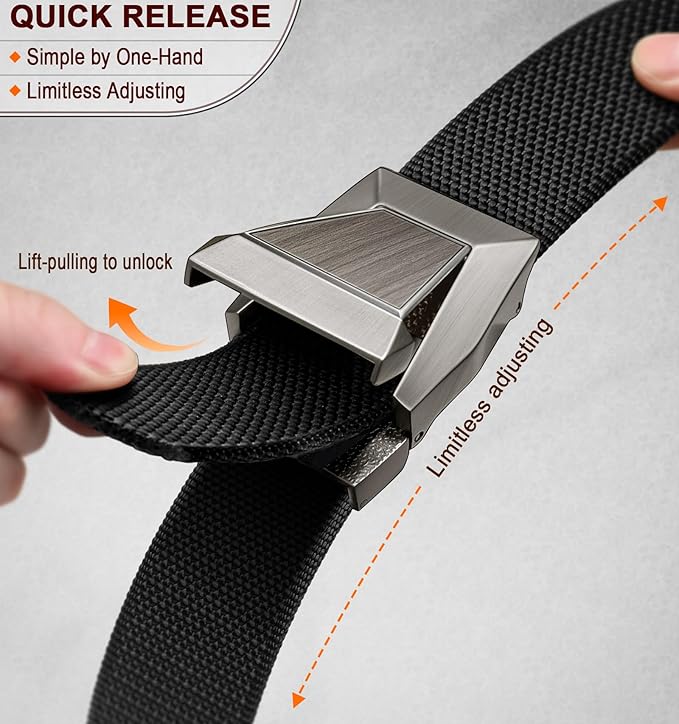 BULLIANT Men Belt 2 Pack,Nylon Web Holster Belt Stretch for Gift Men Outdoor Work Sports Hunting Hiking,Quick Release