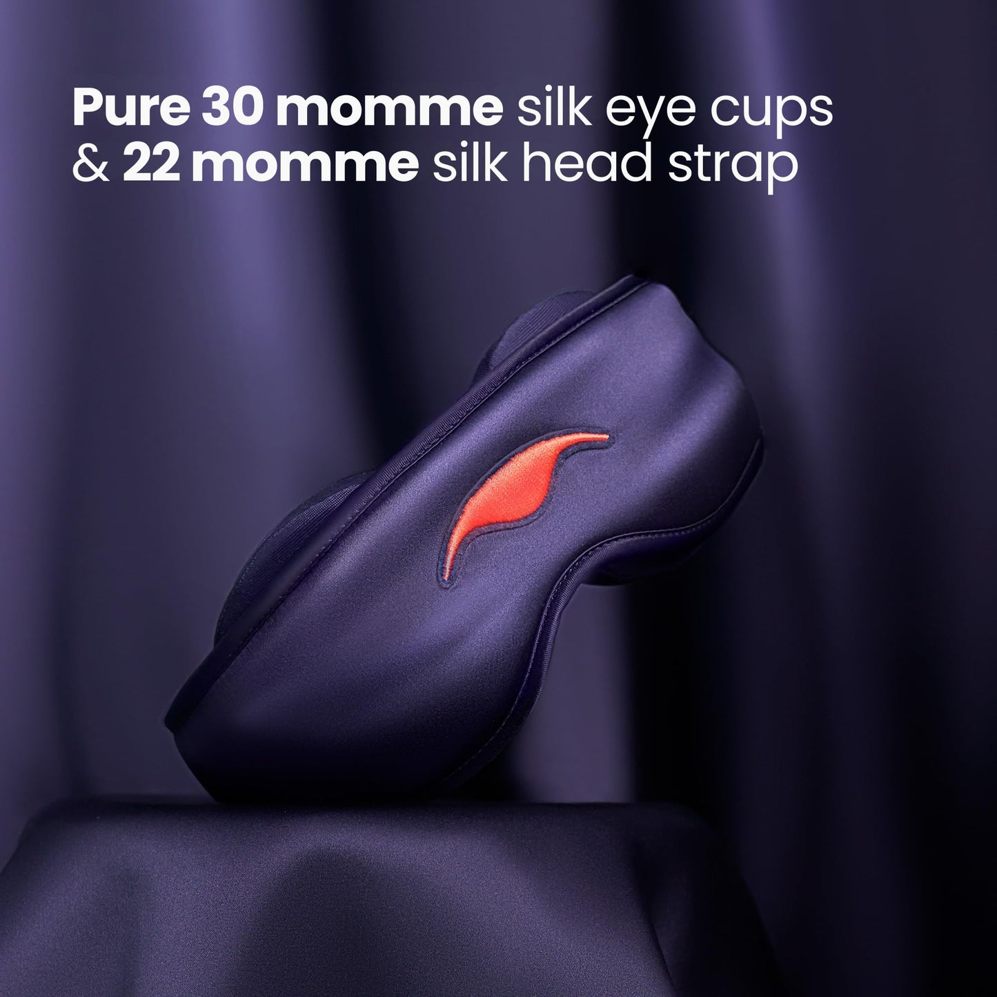 Manta Silk Sleep Mask – Premium 22 Momme Silk Eye Mask, Designed for Blackout Comfort, Breathable and Washable, Adjustable Fit (Purple)