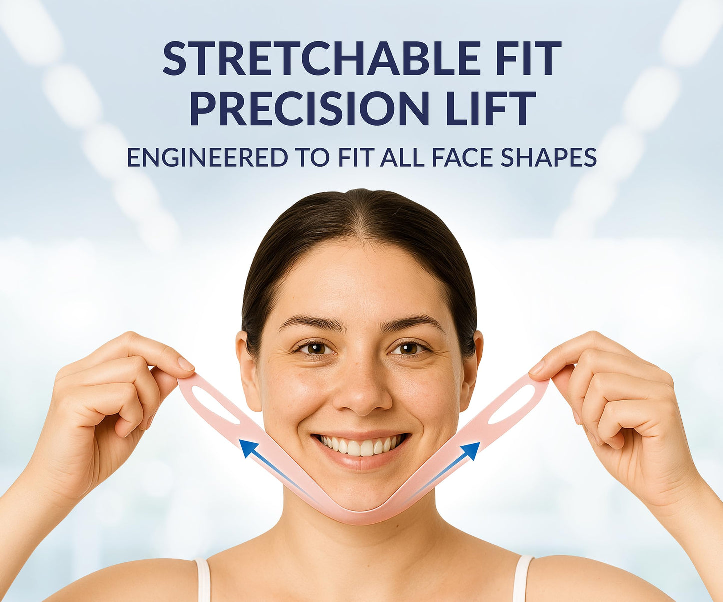 STYLIA V Line Lifting Collagen Face Mask - Double Chin Strap for Women - Jawline Shaper Face Lift Tape - Neck Lift Collagen Mask - Chin Strap for Sleeping - Hyaluronic Acid, Aloe Vera, Cica 10PC