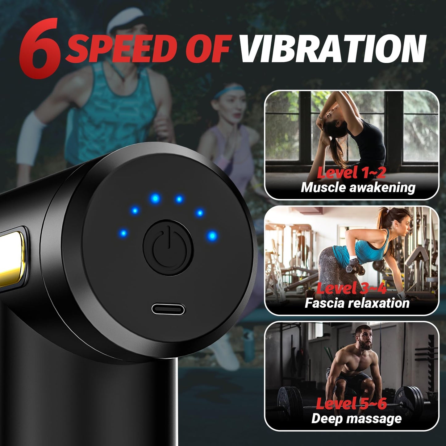 Brantefa Massage Gun, Small Travel Tool, Massage Gun Deep Tissue,Percussion Handheld Portable Muscle Massager Tool for Full Body Pain Relief, Ideal Gifts for Men, Women(Black)