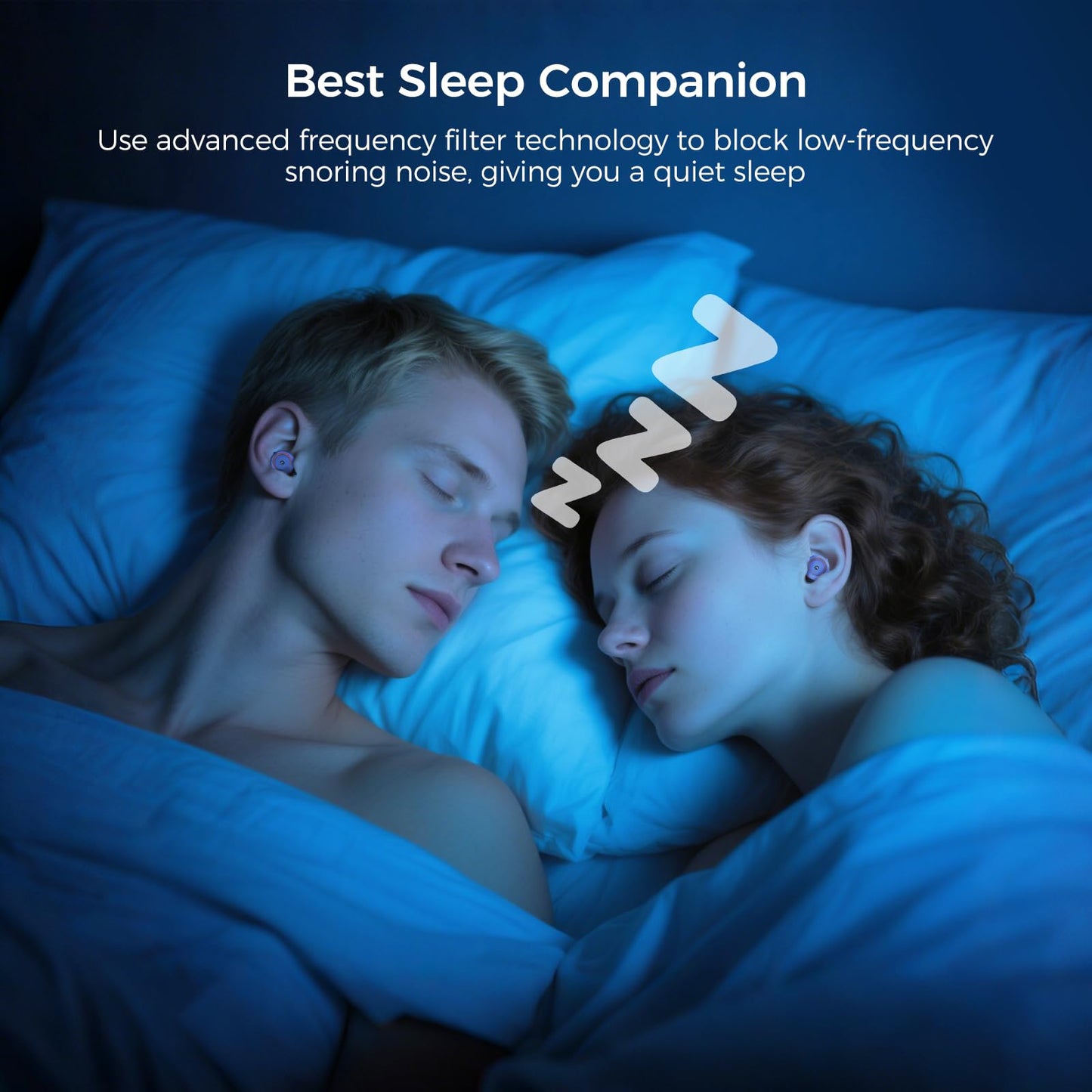 Senvok Ear Plugs for Sleeping Noise Cancelling with 3 Noise Reduction Levels - 50dB NRR Soft Silicone Earplugs for Sleep, Work, Travel - with 8 Ear Tips, 6 Fluorescent Rings and Carrying Case(Purple)