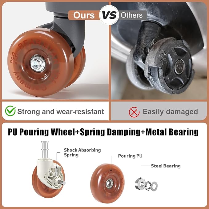 Aluminium Frame Checked-Luggage with Smooth Jelly Wheels, Hardside Zipperless Rolling Suitcase with TSA Lock (Grey, 24-Inch)