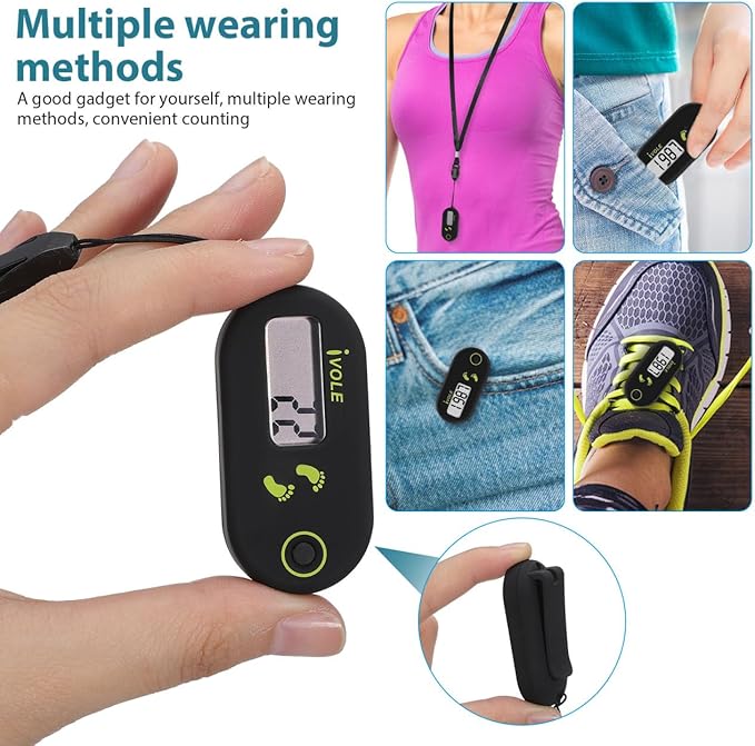 BESPORTBLE 3D Digital Pedometer - Best Clip on Step Counter with Large Digital Display for Walking, Running & Fitness Tracks Steps Pedometer for Men, Women, Seniors & Kids