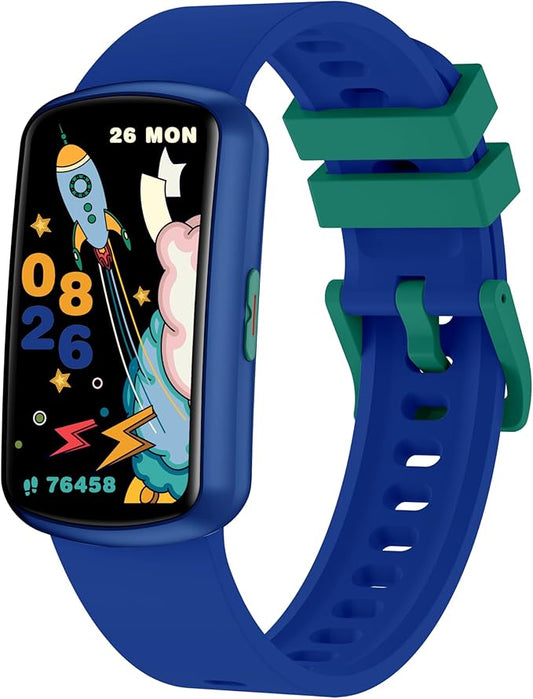 Kids Fitness Tracker Watch for Boys Girls Ages 5-15, Full Touch 1.47" Screen, Activity Tracker, HeartRate and Sleep Monitor, IP68 Waterproof, Pedometer, Puzzle Games (Blue)
