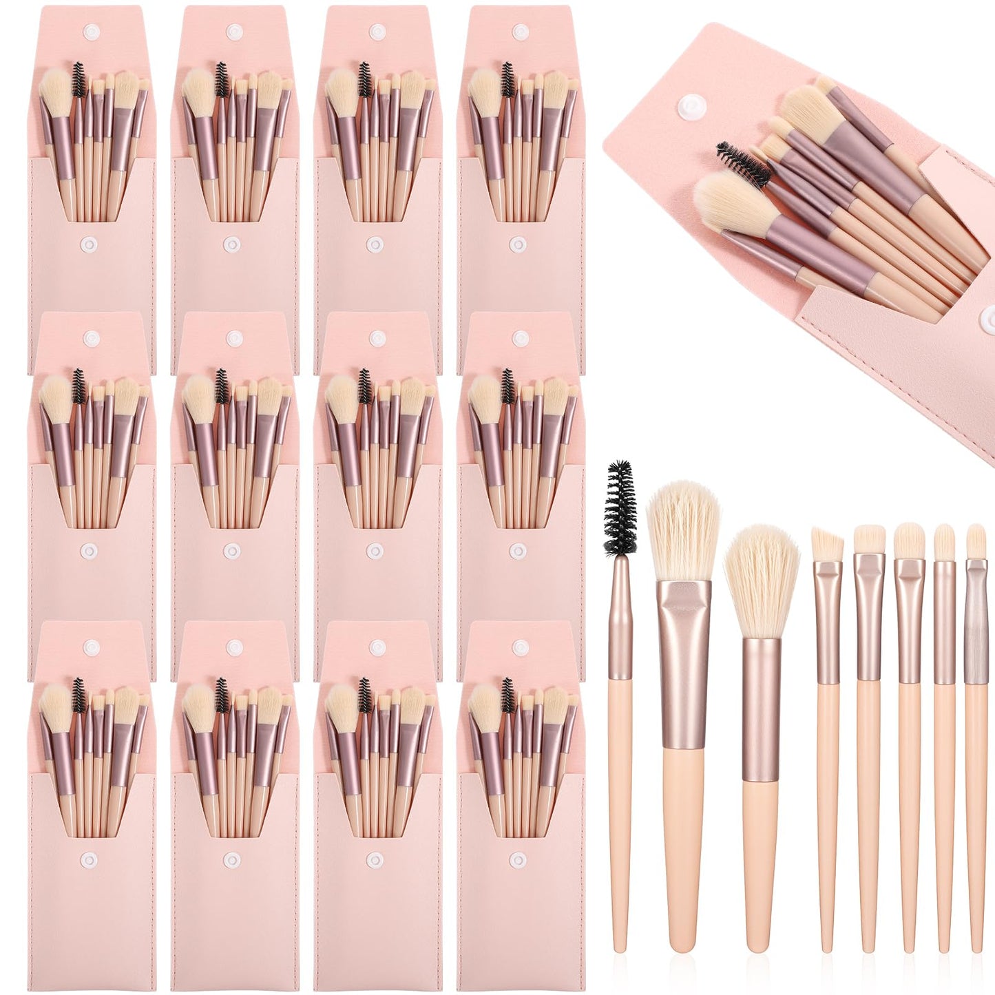 12 Sets Travel Size Makeup Brushes Set Mini Face Make up Brushes Brushes Bag for Makeup Party Favors Wedding Bridal Shower Bridesmaid Gift Favors Bachelorette Party Gift