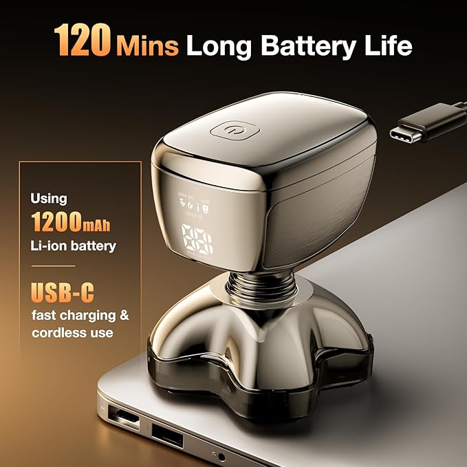 5D Head Shavers for Bald Men - 6 in 1 kensen Upgraded Magnetic Head Body Shaver for Mens, Wet/Dry Bald Head Shavers for Men IPX6 Waterproof LED Display with USB-C Charge Head Razors for Bald Mens Gift