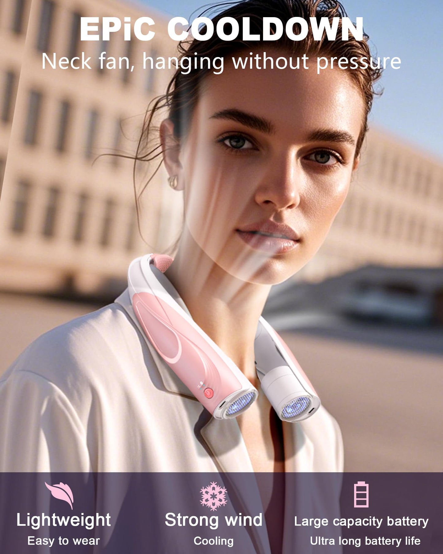 Tenvolti Portable Neck Fan- Hands Free Personal Fan, 6 Speeds 6000mAh Long-Lasting Battery Faster Cooling, USB-C Rechargeable, 360° Airflow, Quiet Gifts for Women Men Office Travel Outdoor