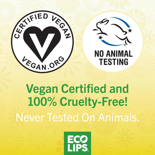 Eco Lips Bee Free Variety Pack Vegan Lip Balm | Candelilla Wax, Cocoa Butter & Coconut Oil Lip Care. Soothe & Moisturize Dry, Chapped Lips - 100% Plastic-Free Plant Pod Packaging - Made in USA