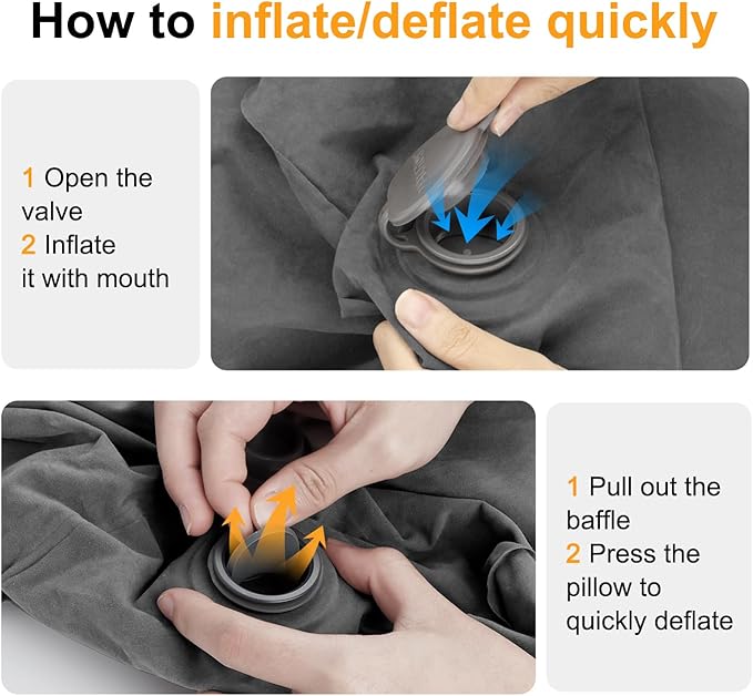 Maliton Inflatable Foot Rest Pillow for Air Travel, Toddler Airplane Travel Essentials, Car Seat Foot Rest for Kids, Adjustable Height Leg Rest Pillow for Airplane, Home, Office(Dark Grey, 2 Pack)