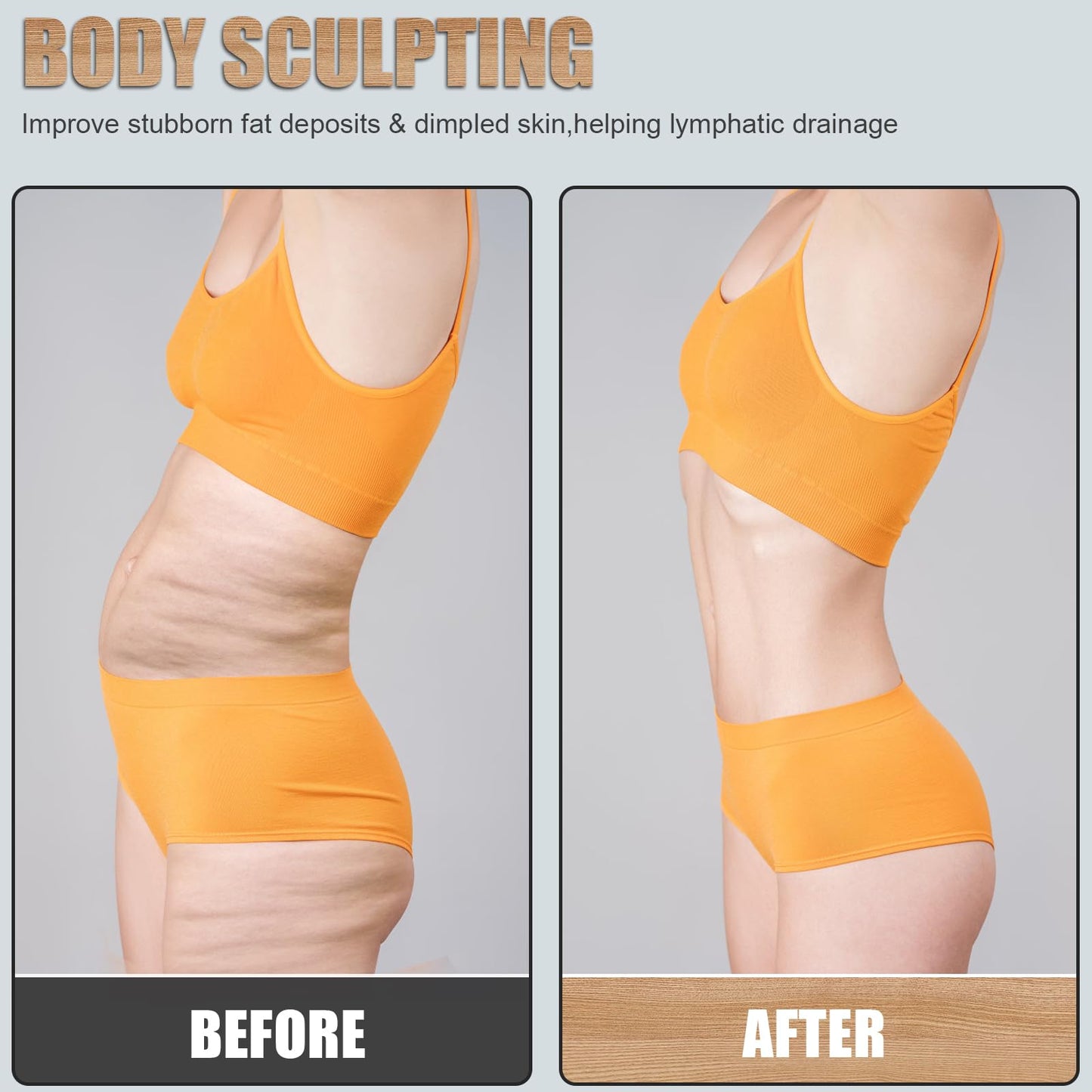 KintKita Wood Therapy Massage Tools,Wooden Lymphatic Drainage Massager, Cellulite Remover Body Sculpting Tool for Cellulite Reduction,Muscle Tension Release,Body Contouring-12 * 6 in