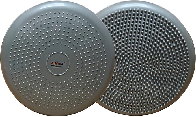 AppleRound Inflated Wobble Cushion with Hand Pump, Air Stability Board (Extra Thick), Core Balance Disc for Adults, Sensory Wiggle Seat for Kids, Flexible Seating for All Age, 13.5in / 34cm Diameter