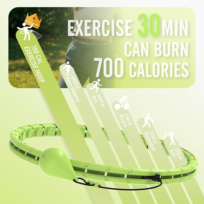 JKSHMYT Infinity Weighted Hula Exercise Hoop, for Adults Women Weight Loss Plus Size, 26/30 Detachable Links