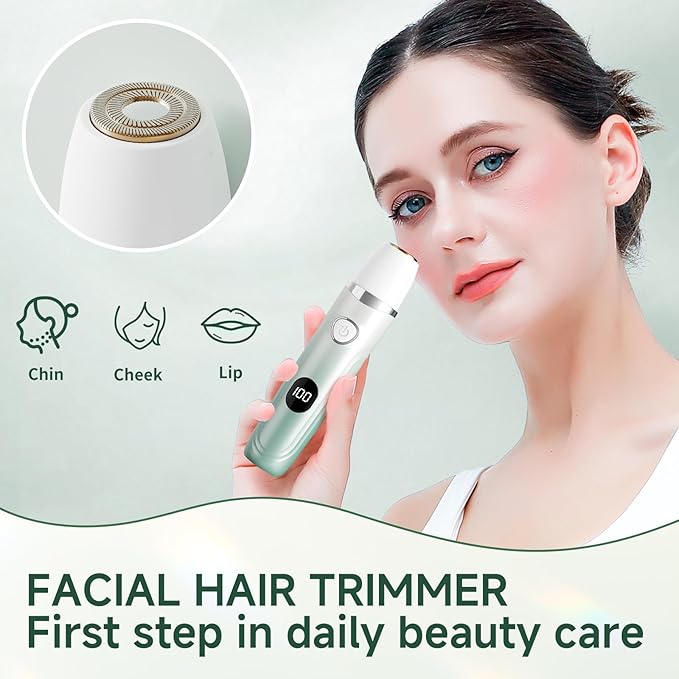 Bikini Trimmer for Women, 3-in-1 Electric Razors for Women, Waterproof Bikini Shaver Replaceable Facial, Body Trimmer for Pubic Hair, Painless Razor for Hair Trimmer Gifts for Her, Mint Green