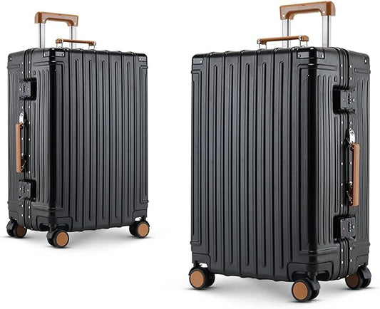 20 Inch Carry On Luggage Suitcase TSA Locks Approved Hardside Lightweight Suitcase With Cup Holder Carry-On Luggage With USB Port Zipperless Design Airline-Approved 360° 8 Double Spinner Wheels