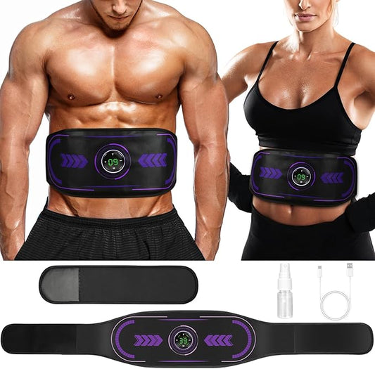 Abs Stimulator, Ab Stimulator Muscle Toner, Ab Toning Belt Fitness Training for Abdomen, Muscle Machine Workout Equipment for Home, TENS & EMS Modes