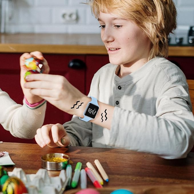 Kids Watches for Girls Boys Digital Sport Watch with Step Counter Pedometer Vibration Alarm Clock, No App Waterproof Fitness Tracker Kids Watch Boys Girls Teens Students Ages 5-16