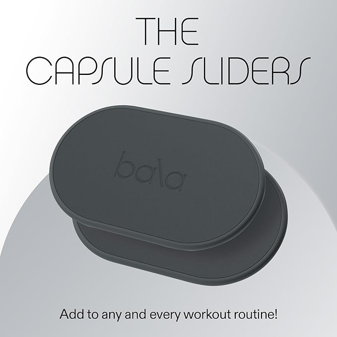 Bala Capsule Sliders for Working Out, Core Workout Sliders - Floor Exercise Sliders & Fitness Gliders for Squats, Lunges, & Push-up Variations - Strength Slides for Yoga, Pilates & Aerobics